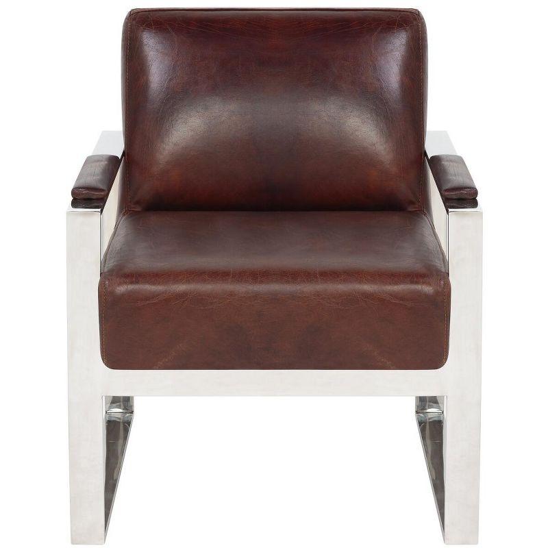 Parkgate Occassional Chair - KNT5010A - Brown/Silver - Safavieh Couture