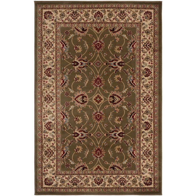 Lyndhurst LNH553 Power Loomed Area Rug - Green/Ivory - 4'x6' - Safavieh