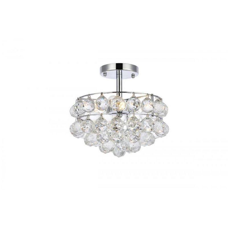 Savannah 12" Chrome Flush Mount with Crystal Accents