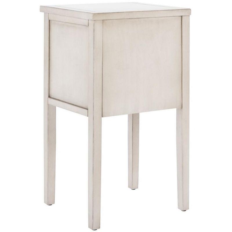Toby Accent Table With Storage Drawers - AMH6625D - White Birch - Safavieh Couture