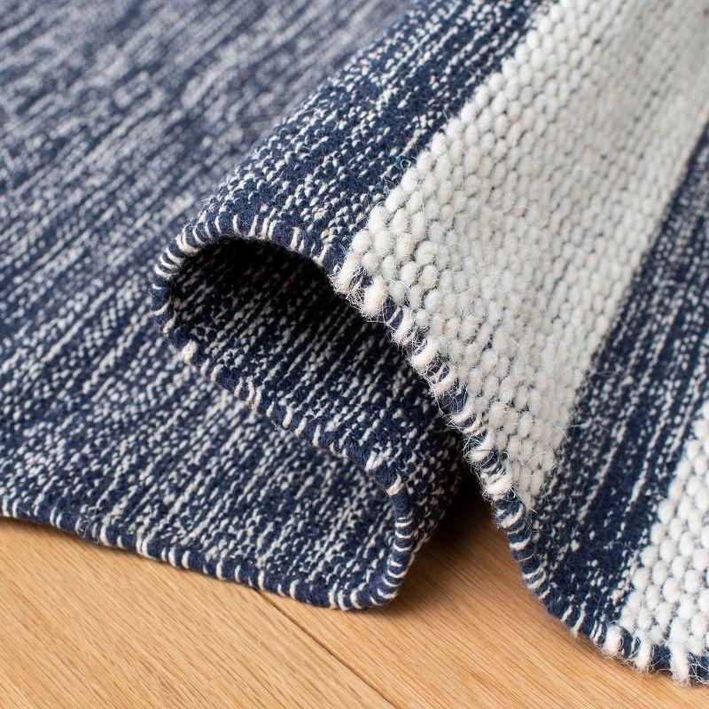 Striped Kilim STK514 Hand Woven Area Rug - Navy/Ivory - 5'x8' - Safavieh.