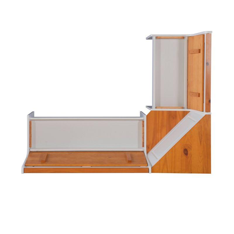 5pc Ardmore Breakfast Storage Corner Nook Dining Set Wood/White/Natural - Linon: Chic Farmhouse Style, Seats 6