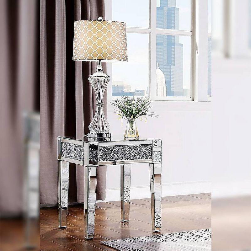 Trio Supply House Ravine Mirrored and faux diamond end table