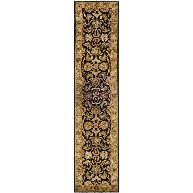 Classic CL252 Hand Tufted Runner Rug - Black/Gold - 2'3"x10' - Safavieh.