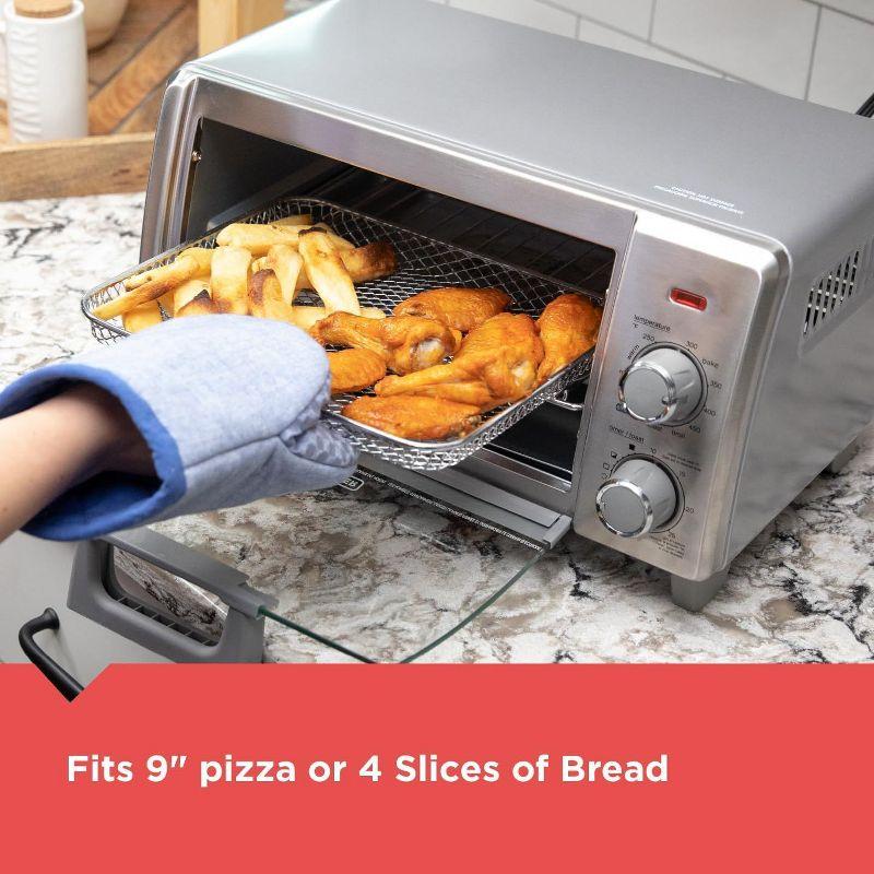 BLACK+DECKER BLACK+DECKER 4-Slice Crisp N Bake Air Fry Toaster Oven, TO1787SS, 5 Cooking Functions, 30 Minute Timer, Stainless Steel