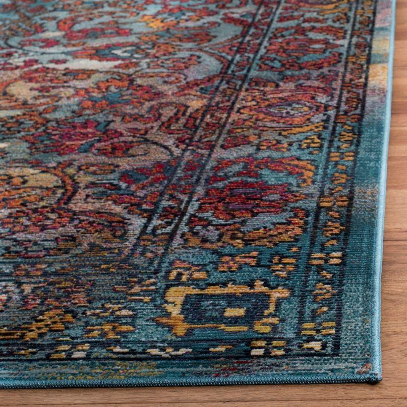 Crystal CRS515 Power Loomed Area Rug - Light Blue/Orange - 4'x6' - Safavieh.