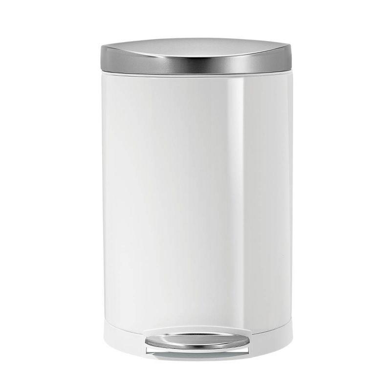 simplehuman 10L Semi-Round Step Trash Can Stainless Steel