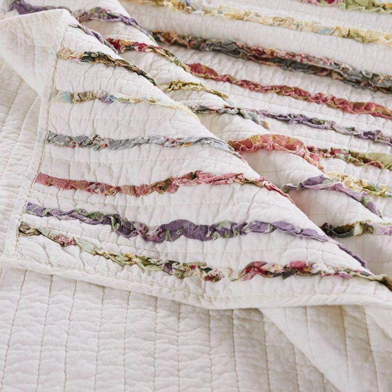 Bella Ruffle 100% Cotton Quilted Throw