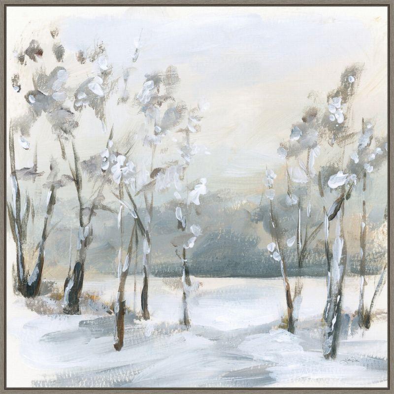 Amanti Art Snowy Winter Trees by Katrina Pete Canvas Wall Art Print Framed 30-in. x 30-in.