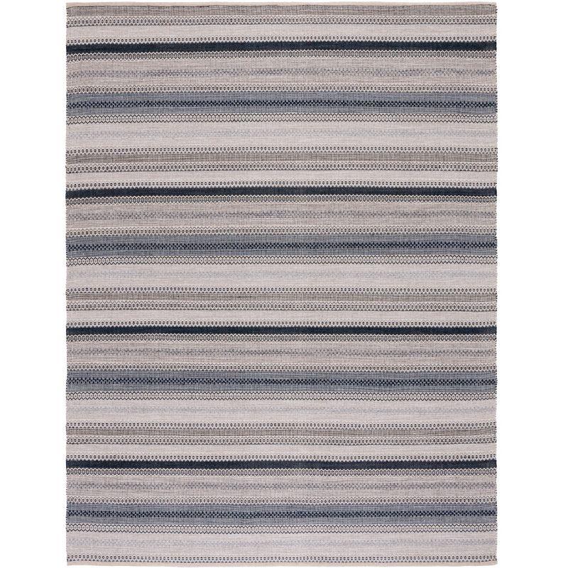 Montauk 5' x 8' Black and Gray Wool Cotton Handmade Rug