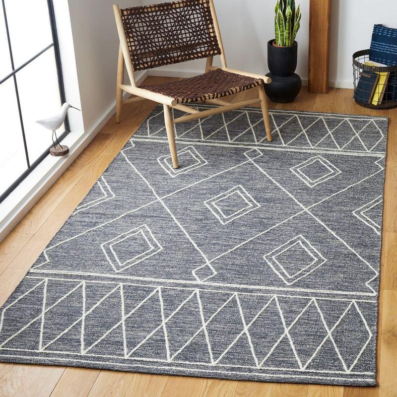 Steelside™ Holtby Southwestern Hand-Woven Flatweave Charcoal/Ivory Area Rug | Wayfair