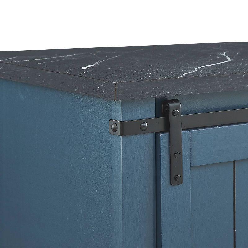 47" Wine Bar Cabinet Navy - Home Essentials