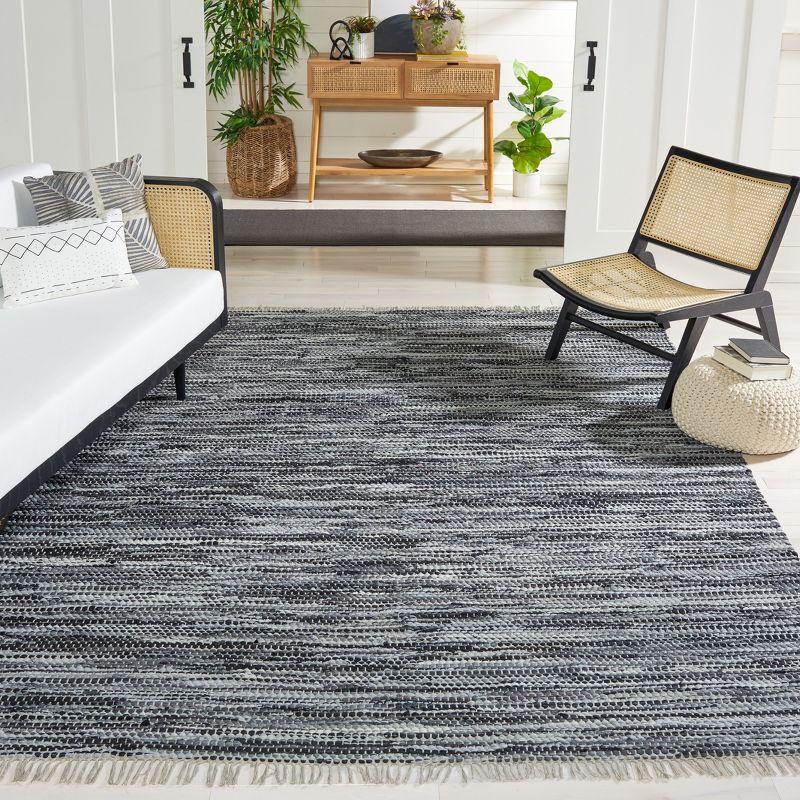 Coastal Breeze Gray Cotton 9' x 12' Handwoven Area Rug