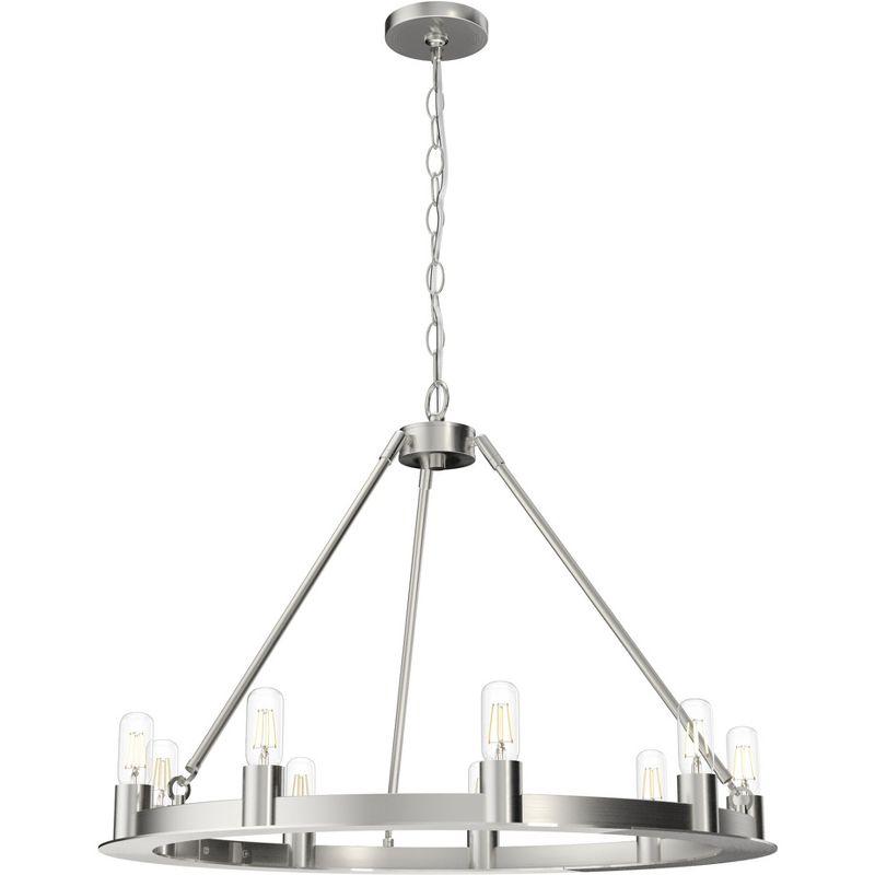 Brushed Nickel 30-Inch 9-Light Drum Chandelier