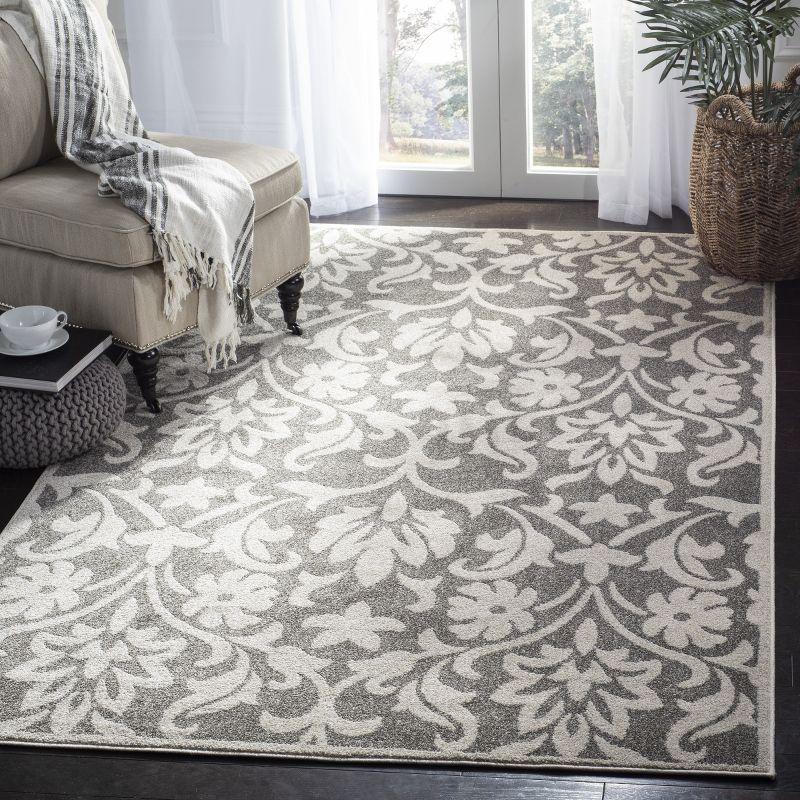 Amherst AMT424 Power Loomed Indoor Area Rug - Dark Grey/Beige - 8'x10' - Safavieh