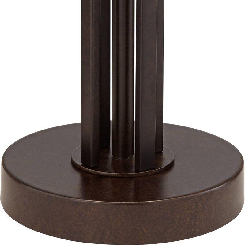 Franklin Iron Works Andes Modern Industrial Table Lamp 27 1/2" Tall Oil Rubbed Bronze Metal Stacked Double Fabric Drum Shade for Bedroom Living Room