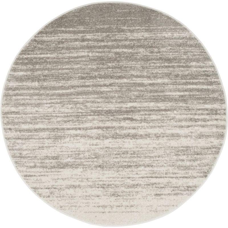 Adirondack ADR113 Non-Shedding Power Loomed Indoor Area Rug - Light Grey/Grey - 6' Round - Safavieh