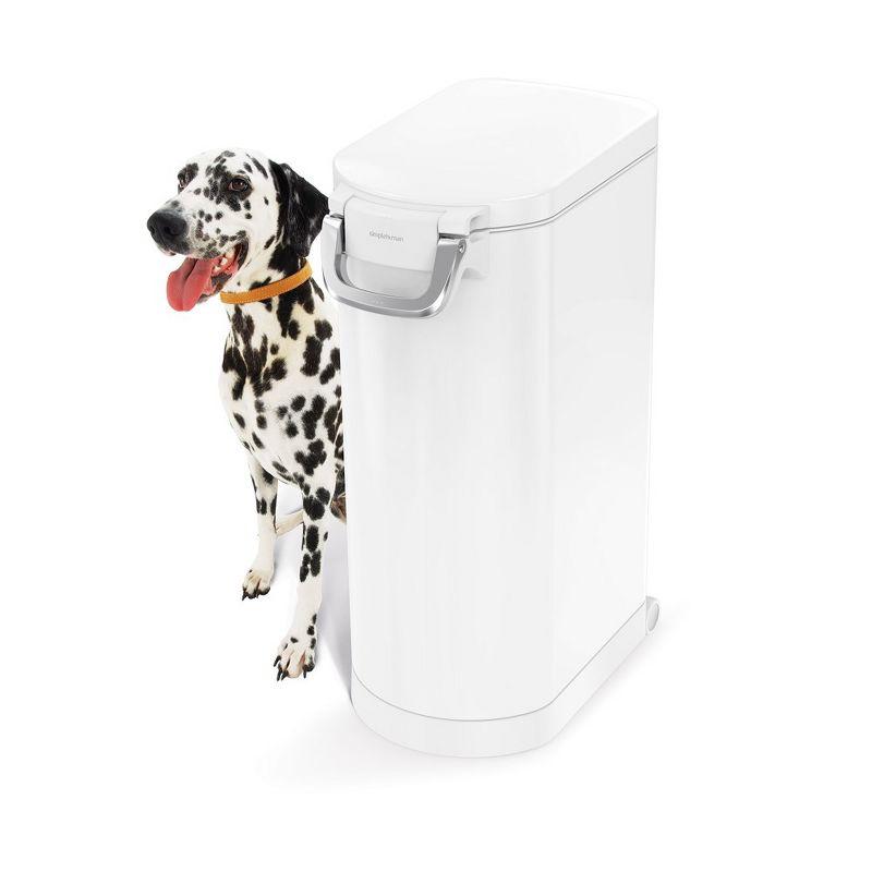 simplehuman Pet Food Storage Container Stainless Steel for Dog Food, Cat Food, and Bird Feed