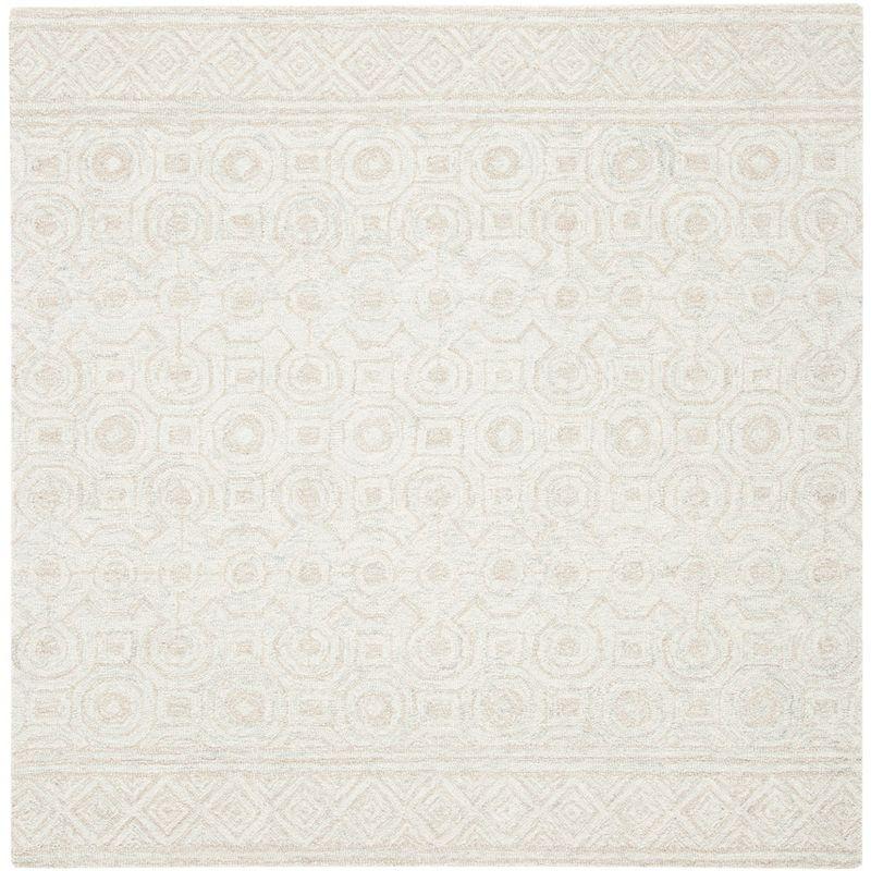 Micro-Loop MLP950 Hand Tufted Indoor Area Rug - Ivory/Light Green - 5'x5' - Safavieh
