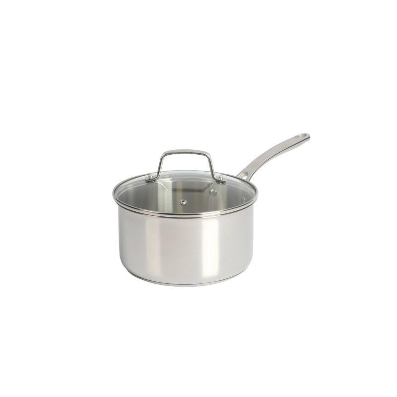 Stainless Steel 3.5-Quart Sauce Pan with Glass Lid