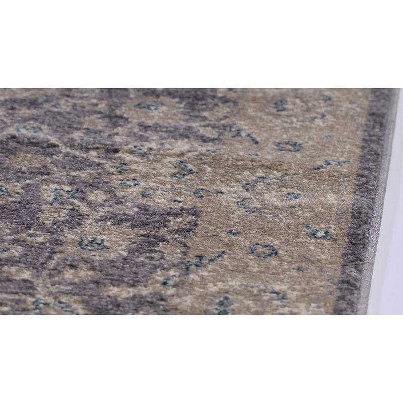 Elegant Gray Synthetic 8' x 10' Easy-Care Area Rug