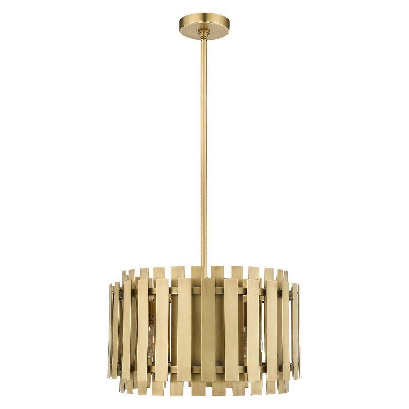 Greenwich Minimalist Natural Brass 5-Light Pendant Chandelier