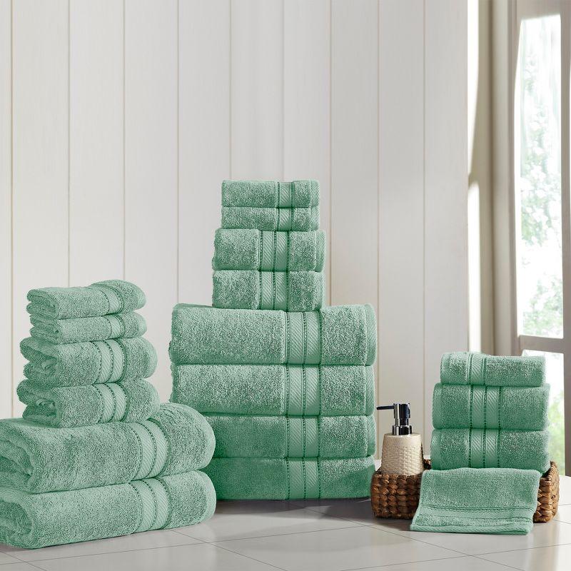 Modern Threads - Spun Loft 18-Piece 100% Combed Cotton Towel Set - Bath Towels, Hand Towels, & Washcloths - Super Absorbent & Quick Dry - 600 GSM - Soft & Plush