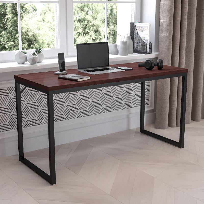 Flash Furniture Modern Commercial Grade Desk Industrial Style Computer Desk Sturdy Home Office Desk - 55" Length