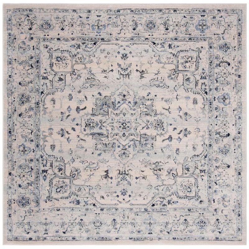 Charleston CHL411 Loomed Indoor Area Rug - Ivory/Light Blue - 6'7"x6'7" - Safavieh