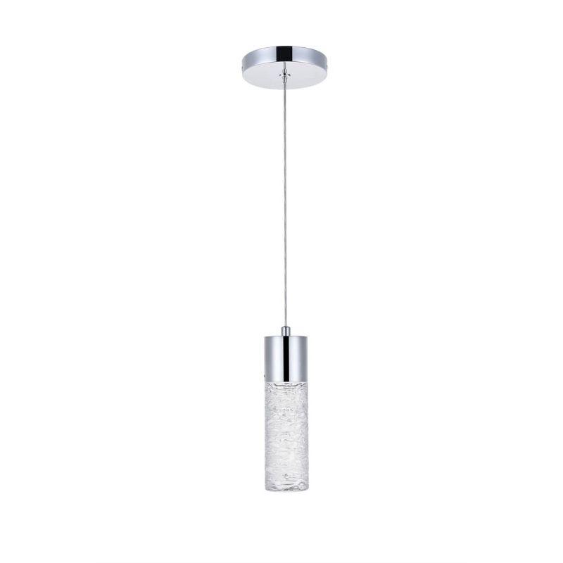 Chrome and Clear Glass LED Pendant Light