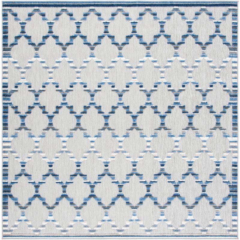 Cabana CBN333 Loomed Indoor Area Rug - Grey/Blue - 6'7"x6'7" - Safavieh