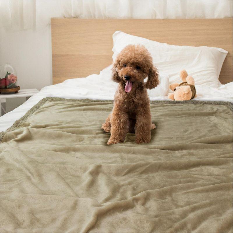 PetAmi Pet Blanket for Dogs Cats, Faux Shearling Fleece Soft Plush Reversible Washable Furniture Cover