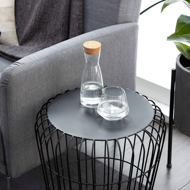 Metal Patio Accent Table - Olivia & May: Industrial Design, No Assembly Required, Fade-Resistant