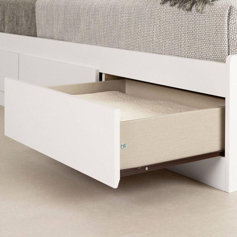 Twin Fusion White Wood Frame Mates Bed with 3 Storage Drawers