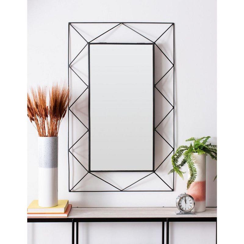 Elegant Gunmetal Rectangular Iron-Spoked 49" Mirror