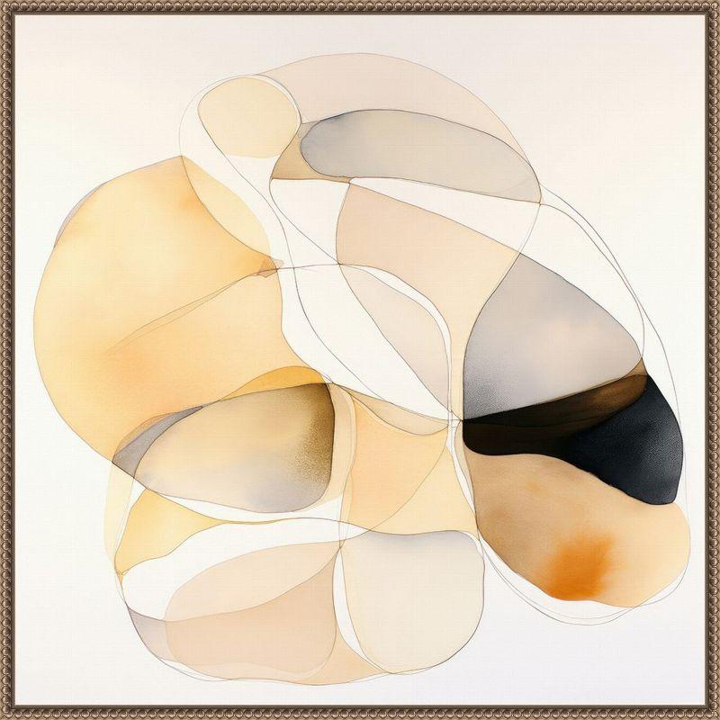 30'' Beige and Black Abstract Canvas Wall Art