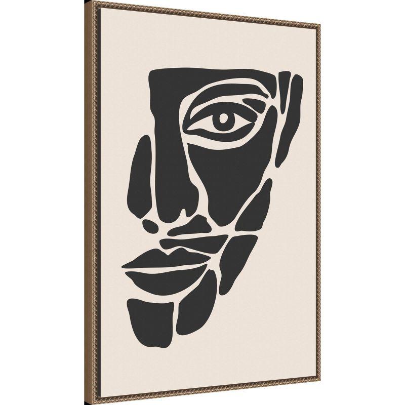 23"x33" Abstract Face Series 2 by Jay Stanley: Modern Canvas Art, Vertical Lithograph - Amanti Art