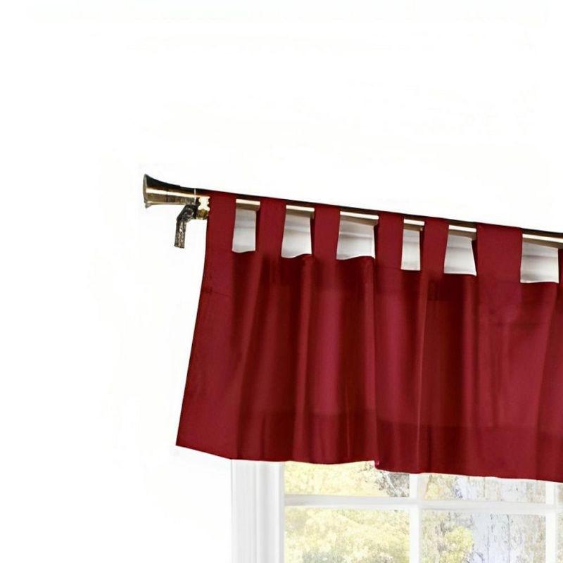 Burgundy Cotton Tab Top Insulated Valance - 40"x15"