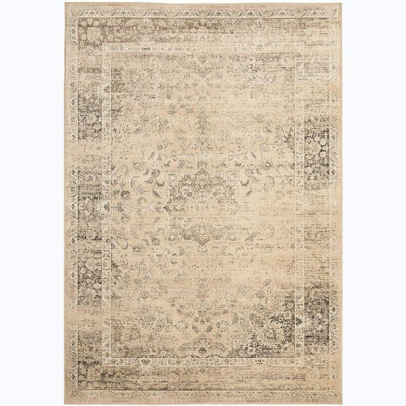 Heirloom Warm Beige 10' x 14' Hand-Knotted Wool & Viscose Area Rug