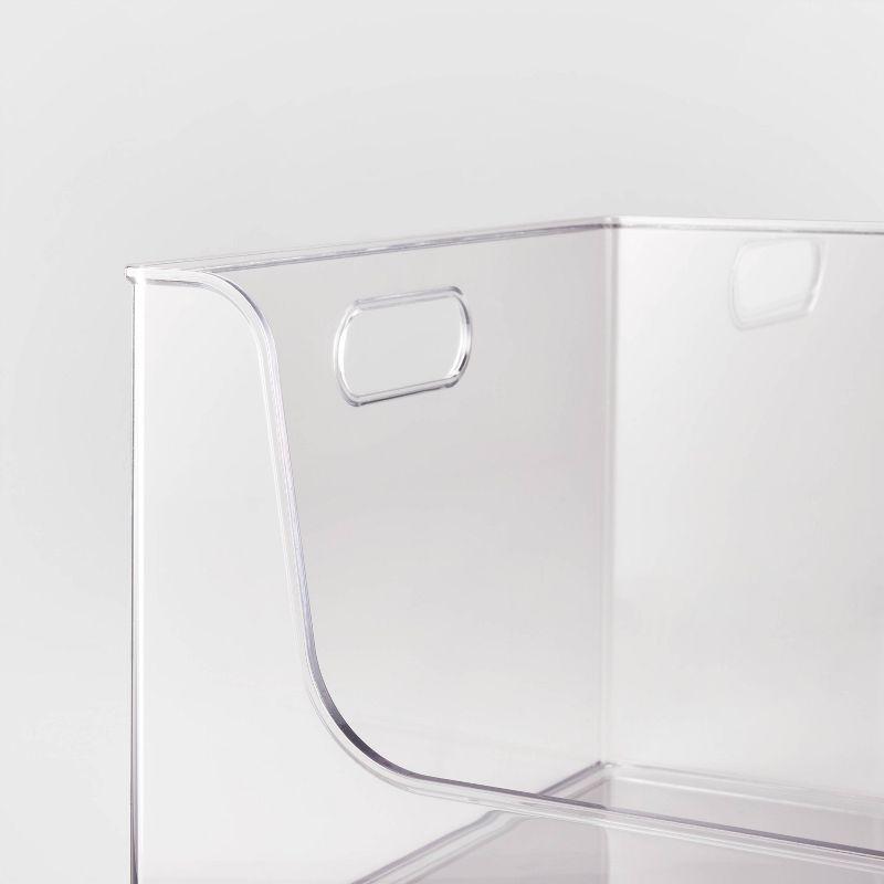 12" x 12" x 8" All Purpose Open Front Storage Bin - Brightroom™: Clear Acrylic Organizer, Stackable PETG Plastic