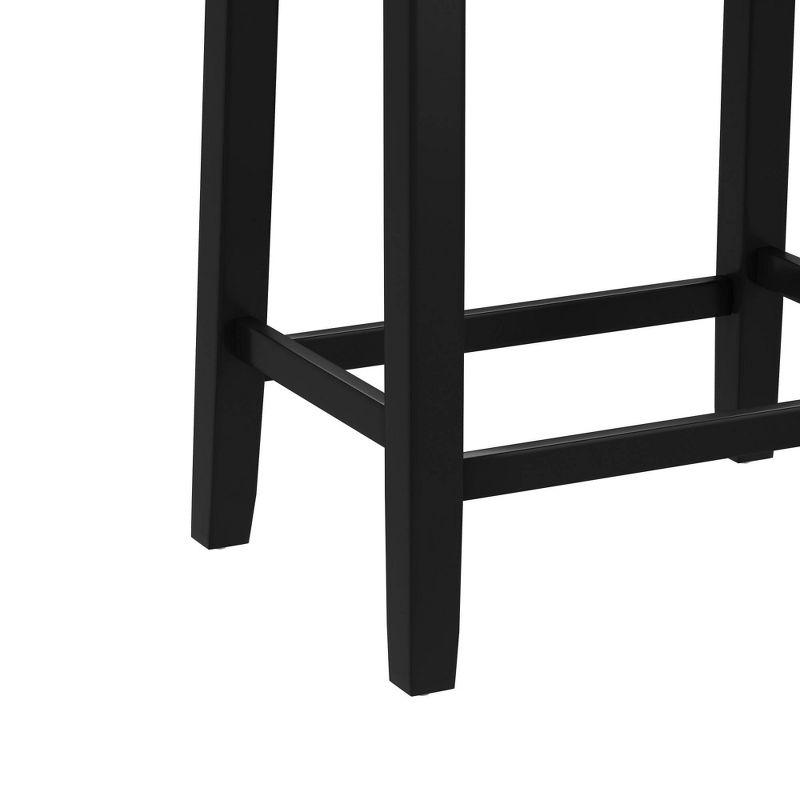 24" Fiddler Wood Backless Counter Height Barstool Black - Hillsdale Furniture: Saddle Seat, Flared Legs