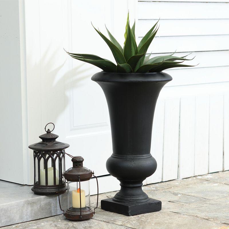 LuxenHome 22.75" H Slim MgO Urn Planter Black