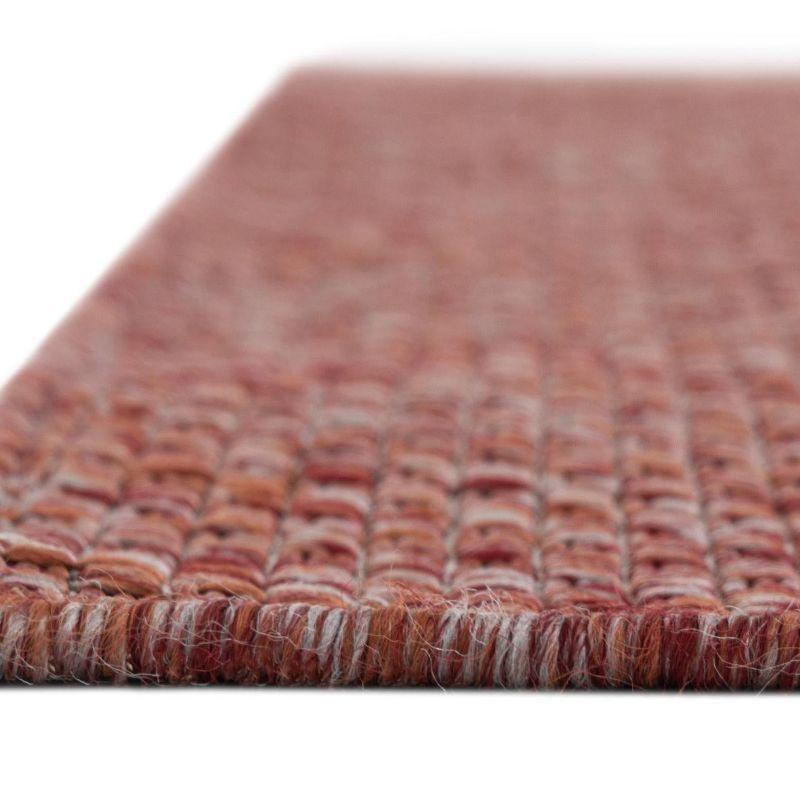 Unique Loom 6' 1 x 9' 0 Rectangle Indoor/Outdoor Solid Rust Red Area Rug