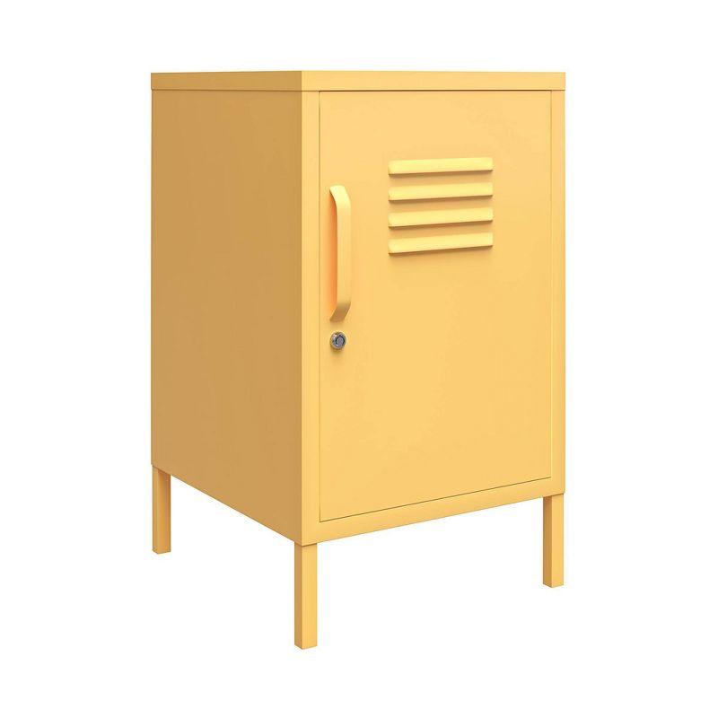 Novogratz Yellow Metal Locker End Table with Storage