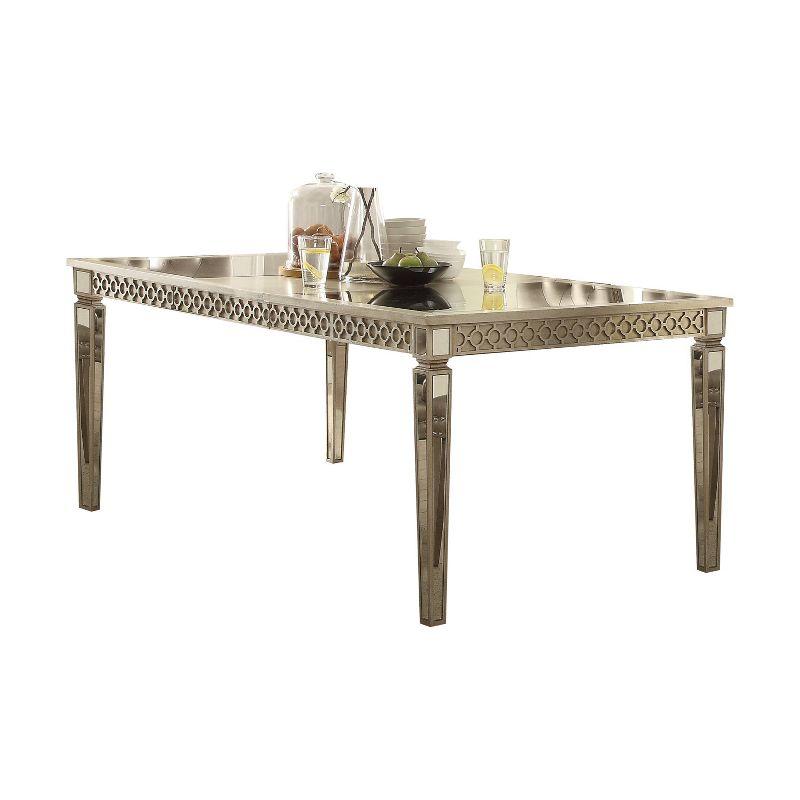 Champagne Mirrored Extendable Rectangular Dining Table