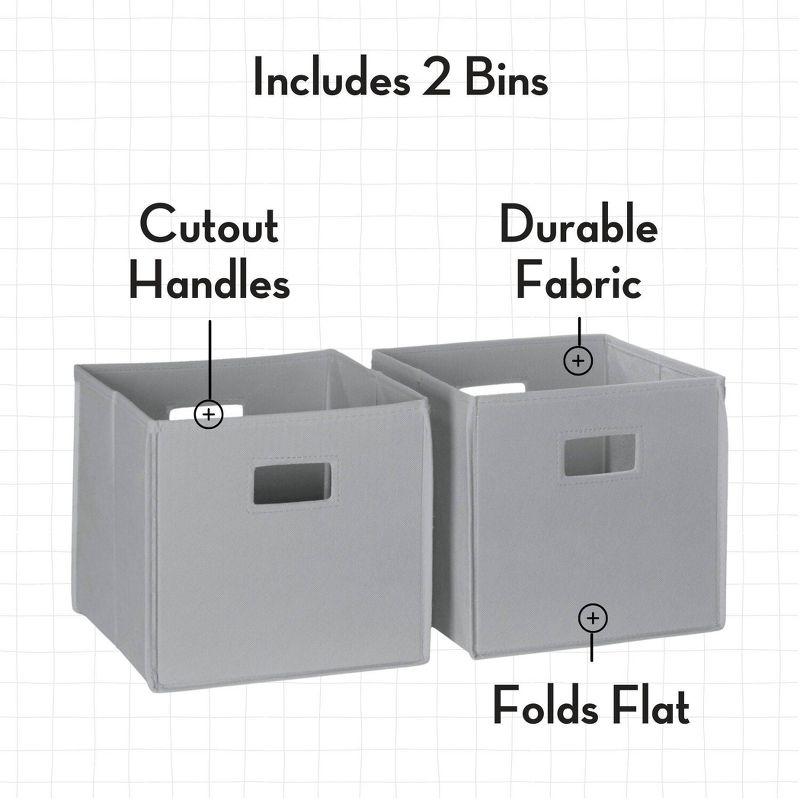 RiverRidge Home RiverRidge Kids Desk, Activity and Play Table with 6 Storage Cubbies - White with 2 Fabric Bins