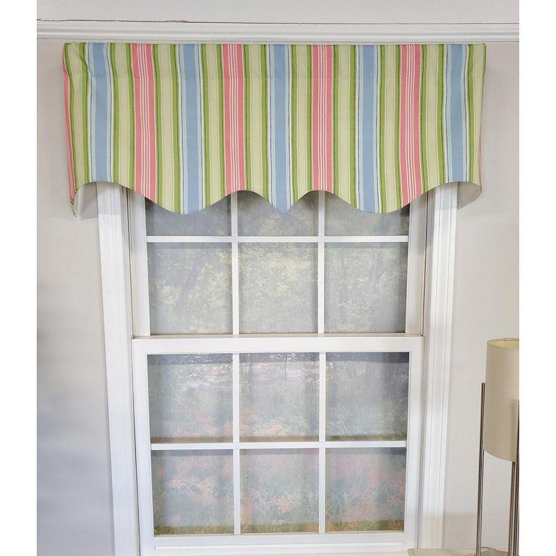 Multicolor Striped Cotton 50'' Window Valance