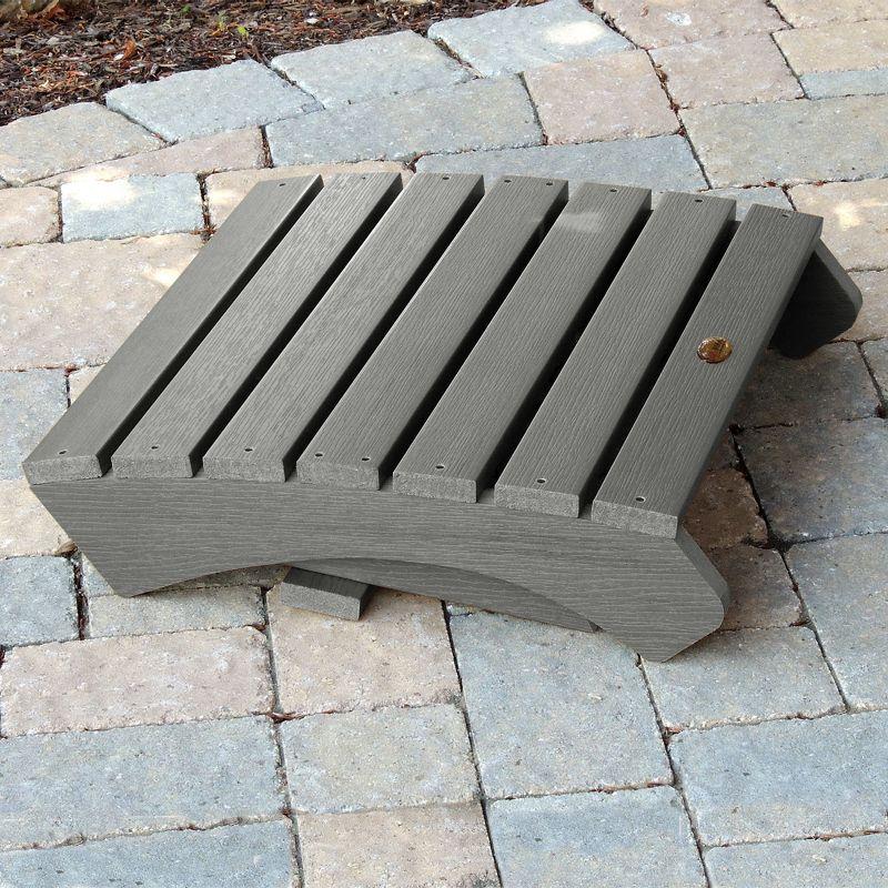 Folding Adirondack Patio Ottoman Coastal Teak Gray - highwood: All-Weather, Water-Resistant, No Assembly Required