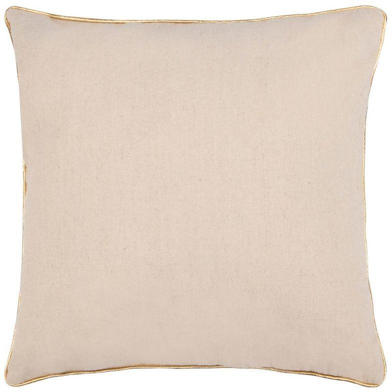 Cold Outside Pillow - Beige/Gold - 18"X18" - Safavieh