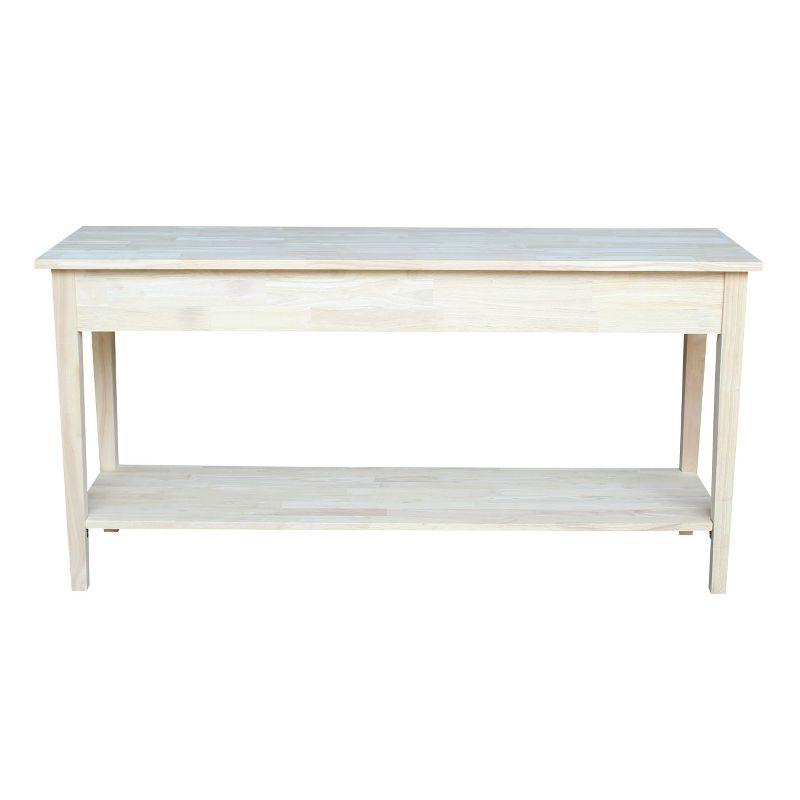 60" Spencer Extended Length Console Server Table Light Brown - International Concepts: Hardwood Foyer Storage